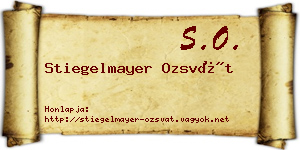 Stiegelmayer Ozsvát névjegykártya